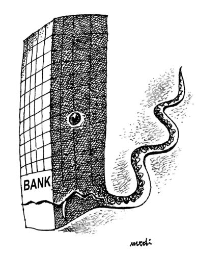 Cartoon: snakebank (medium) by Medi Belortaja tagged manipulation,corruption,bank,snake