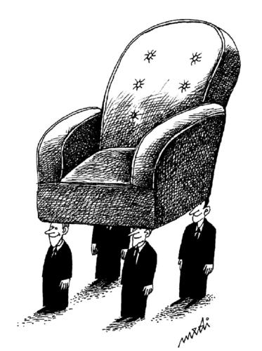 Cartoon: waiting for chief (medium) by Medi Belortaja tagged chief,politics,power,chair,servants,waiting