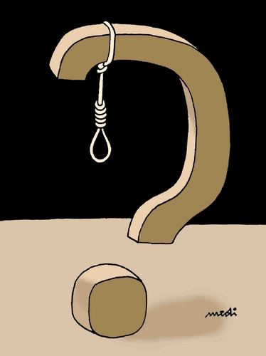 Cartoon: why (medium) by Medi Belortaja tagged justice,death,hanging,penalty,question,mark