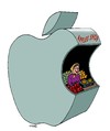 Cartoon: apples shop (small) by Medi Belortaja tagged apple apples shop computer computers ipad iphone food diet technology environment health gmo