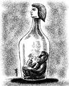 Cartoon: bottle (small) by Medi Belortaja tagged bottle,man,won,wife,husband,imprisoned