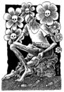 Cartoon: drug man (small) by Medi Belortaja tagged drug,man,flower,dead,death,skull,skulls