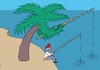 Cartoon: fishing (small) by Medi Belortaja tagged fishing,fish,fisherman,palm