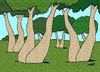 Cartoon: humor in the forest (small) by Medi Belortaja tagged humor,forest,trees,legs,saddle,feet,erotic