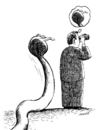 Cartoon: I do not see it (small) by Medi Belortaja tagged snake,danger,binoculars