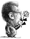 Cartoon: Kim Yong IL with a flower (small) by Medi Belortaja tagged kim,yong,il,nuclear,flower