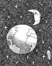 Cartoon: moon salvation (small) by Medi Belortaja tagged moon salvation epidemics pollution earth illness
