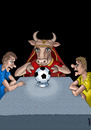Cartoon: oracles Euro 2012 (small) by Medi Belortaja tagged yvonne,oracles,euro,2012,ukraine,soccer,football,fussball