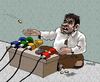 Cartoon: press conference of beggar (small) by Medi Belortaja tagged press,conference,beggar,beggary,poverty,man