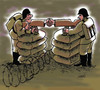 Cartoon: arms shake hands (small) by Medi Belortaja tagged handshake,war,peace,weapons,gun,conflict,soldiers
