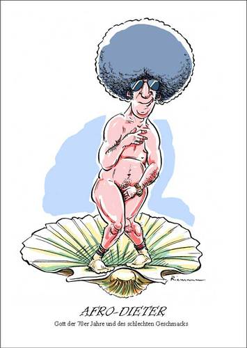 Cartoon: Afro-Dieter (medium) by Riemann tagged gott,goetter,afrodite,70er,jahre,olymp