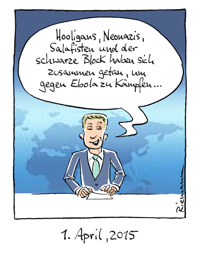 Cartoon: Anderes Universum (medium) by Riemann tagged ebola,is,hooligans,neonazis,salafisten,schwarzer,block,menschheit,zusammen,gutes,tun,aprilscherz,gesellschaft,schläger,krisen,cartoon,george,riemann,ebola,is,hooligans,neonazis,salafisten,schwarzer,block,menschheit,zusammen,gutes,tun,aprilscherz,gesellschaft,schläger,krisen,cartoon,george,riemann