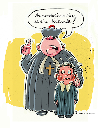 Cartoon: Chorknaben-Dilemma (medium) by Riemann tagged priester,kirche,chorknabe,missbrauch,sünde,pädophil,religion,heuchelei,todsünde,cartoon,george,riemann,priester,kirche,chorknabe,missbrauch,sünde,pädophil,religion,sex,heuchelei,todsünde,cartoon,george,riemann