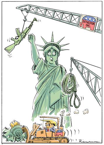 Cartoon: Demolition Party (medium) by Riemann tagged republican,party,donald,trump,destruction,democracy,civil,war,racism,corruption,statue,of,liberty,president,united,states,religious,right,nra,white,supremacists,freiheitsstatue,amerika,cartoon,george,riemann,republican,party,donald,trump,destruction,democracy,civil,war,racism,corruption,statue,of,liberty,president,united,states,religious,right,nra,white,supremacists,freiheitsstatue,amerika,cartoon,george,riemann