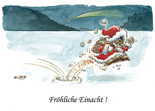 Cartoon: Einacht (medium) by Riemann tagged ostern,weihnachten,feiertage,eier,hase,weihnachtsmann
