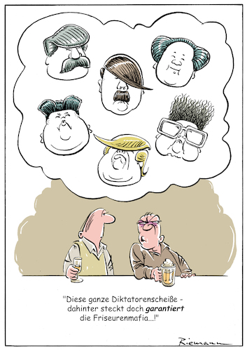 Cartoon: Haarig (medium) by Riemann tagged verschwoerung,diktatoren,haarschnitt,friseur,mode,stalin,hitler,mao,kim,jong,un,trump,il,theorien,bargespraeche,conspiracy,dictator,haircut,bar,talk,theory,suspicion,cartoon,george,riemann,verschwoerung,diktatoren,haarschnitt,friseur,mode,stalin,hitler,mao,kim,jong,un,trump,il,theorien,bargespraeche,conspiracy,dictator,haircut,bar,talk,theory,suspicion,cartoon,george,riemann