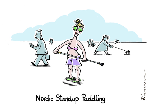 Cartoon: Letzter Schreiß (medium) by Riemann tagged nordic,walking,standup,paddling,mode,konsum,quatsch,fad,wasser,sport,stehpaddeln,massenbewegung,cartoon,george,riemann,nordic,walking,standup,paddling,mode,konsum,quatsch,fad,wasser,sport,stehpaddeln,massenbewegung,cartoon,george,riemann