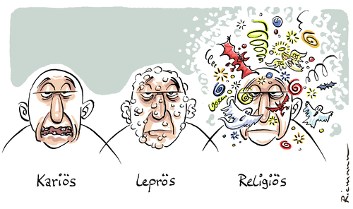 Cartoon: Religiös (medium) by Riemann tagged religion,sekten,aberglauben,geister,teufeldämonen,engel,unsinn,denken,glauben,einschüchterung,freies,cartoon,george,riemann,religion,sekten,aberglauben,geister,teufeldämonen,engel,unsinn,denken,glauben,einschüchterung,freies,cartoon,george,riemann