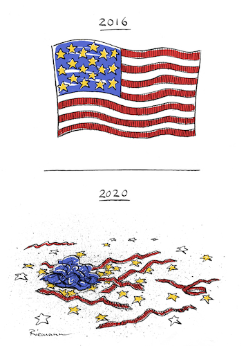 Cartoon: Trumpled (medium) by Riemann tagged american,flag,star,spangled,banner,usa,trump,president,democracy,destruction,hate,rift,division,divided,flagge,zerstoerung,riss,volk,people,hass,teilung,cartoon,george,riemann,american,flag,star,spangled,banner,usa,trump,president,democracy,destruction,hate,rift,division,divided,flagge,zerstoerung,riss,volk,people,hass,teilung,cartoon,george,riemann