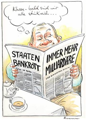 Cartoon: Umverteilung (medium) by Riemann tagged staat,steuern,wirtschaft,finanziers,government,tax,banken,banks,investors,milliardäre,billionaires,staatsschulden,money,geld