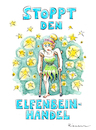 Cartoon: Elfenbein (small) by Riemann tagged elfen,elfenbein,feen,mysterie,maerchen,elefanten,tiere,aussterben,stosszahn,handel,wortspiel,cartoon,george,riemann
