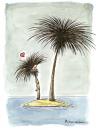 Cartoon: Life Companions (small) by Riemann tagged island,palm,tree,love,shipwrecked,insel,liebe,palme