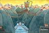 Cartoon: Profiteers (small) by Riemann tagged health care hospital medicare politics profit