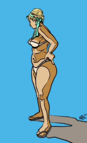 Cartoon: Ashley Looking Away (medium) by halltoons tagged digital,sketch,figure,drawing,model