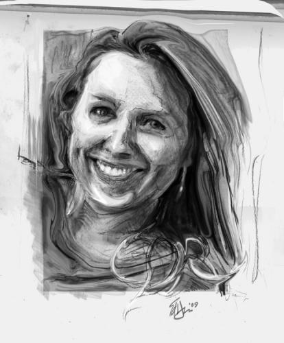 Cartoon: Portrait of Laurens Sister (medium) by halltoons tagged portrait,woman,girl,drawing,sketch,caricature