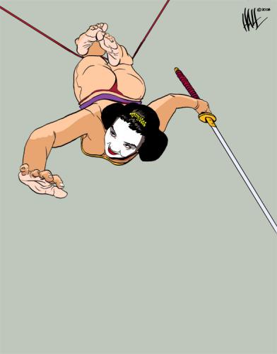 Cartoon: Samurai-Geisha 10 (medium) by halltoons tagged samurai,geisha,japan,woman,girl,manga