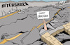 Cartoon: Aftershock (small) by halltoons tagged turkey,earthquake,erdogan,disaster,politics,buildings