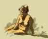 Cartoon: Ashley in repose (small) by halltoons tagged digital figure drawing photoshop woman female model