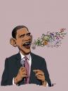 Cartoon: Barack Obama - flowery prose (small) by halltoons tagged barack,obama,election,usa,speech
