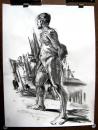Cartoon: Male nude figure drawing (small) by halltoons tagged drawing,figure,male