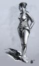 Cartoon: Proud Rosetta (small) by halltoons tagged woman,figure,drawing,charcoal,rendering