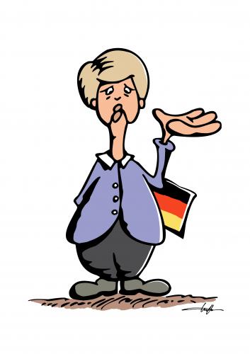 Cartoon: Angela Merkel sagt Hallo (medium) by luftzone tagged merkel,angela,bundeskanzlerin,deuschlandfahne,fahne,deutschland,angela merkel,bundeskanzler,kanzler,kanzlerin,bundeskanzlerin,karikatur,karikaturen,politiker,deutschland,angela,merkel