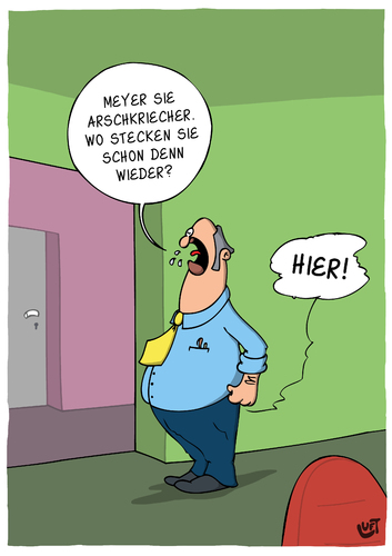 Cartoon: Arschkriecher (medium) by luftzone tagged thomas,luft,cartoon,lustig,arschkriecher,büro,chef,boss,thomas,luft,cartoon,lustig,arschkriecher,büro,chef,boss