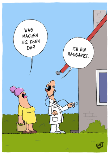 Cartoon: Hausarzt (medium) by luftzone tagged cartoon,thomas,luft,lustig,hausarzt,haus,gesundheit,krank,cartoon,thomas,luft,lustig,hausarzt,haus,gesundheit,krank