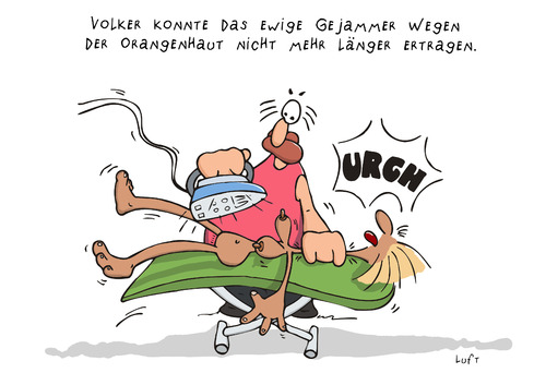 Cartoon: Orangenhaut (medium) by luftzone tagged orangenhaut,bügeleisen,bügelbrett,glätten,mann,frau,brüste,brust,schönheit,orangenhaut,bügeleisen,bügelbrett,glätten,brüste,schönheit