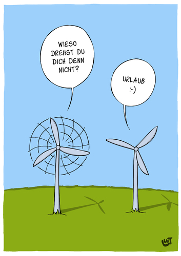 Cartoon: Urlaub (medium) by luftzone tagged cartoon,thomas,luft,lustig,wind,windrad,windkraft,urlaub,cartoon,thomas,luft,lustig,wind,windrad,windkraft,urlaub