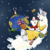 Cartoon: Weihnachtsmann (small) by luftzone tagged weihnachtsmann weihnachten christmas santa claus elch erde globus earth globe flugzeug airplane geschenke gifts