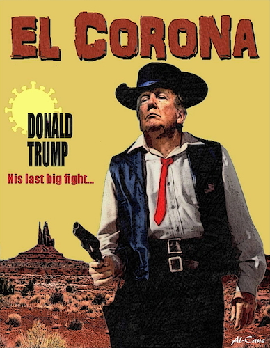 Cartoon: EL CORONA (medium) by Al-Cane tagged corona,trump