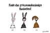 Cartoon: Hasenrätsel (small) by brezeltaub tagged hasen,grössenwahn,rätsel,suchen,finden,nazi,hitler,wiedergeburt,auswahl,nazihase,hitlerhasel
