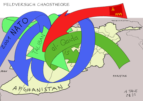 Cartoon: Beweis Chaostheorie (medium) by Ago tagged afghanistan,rückzug,nato,isaf,einsatz,rückkehr,taliban,anschläge,islamischer,staat,spielball,extremisten,radikale,chaos,perspektivlos,verfehlte,politik,westen,fehlschlag,friedenspolitik,aufbau,demokratie,scheitern,pfeile,wirrwarr,unordnung,caricature,karikatur,cartoon,pressezeichnung,illustration,tale,agostino,natale,afghanistan,rückzug,nato,isaf,einsatz,rückkehr,taliban,anschläge,islamischer,staat,spielball,extremisten,radikale,chaos,perspektivlos,verfehlte,politik,westen,fehlschlag,friedenspolitik,aufbau,demokratie,scheitern,pfeile,wirrwarr,unordnung,caricature,karikatur,cartoon,pressezeichnung,illustration,tale,agostino,natale