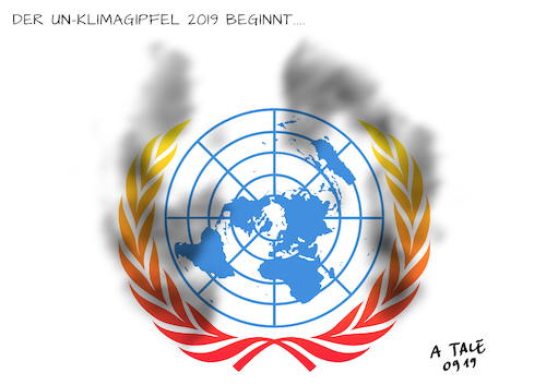 Cartoon: Erderwärmung (medium) by Ago tagged un,united,nations,klimagipfel,summit,2019,new,york,auftakt,jugendklimagipfel,klimaaktivistin,greta,thunberg,generalsekretär,antonio,guterres,impulse,umweltschutz,klimawandel,globale,erderwärmung,co2,reduzierung,deutschland,klimapaket,halbherzige,kompromisse,logo,feuer,rauch,politik,karikatur,cartoon,pressezeichnung,illustration,tale,agostino,natale,un,united,nations,klimagipfel,summit,2019,new,york,auftakt,jugendklimagipfel,klimaaktivistin,greta,thunberg,generalsekretär,antonio,guterres,impulse,umweltschutz,klimawandel,globale,erderwärmung,co2,reduzierung,deutschland,klimapaket,halbherzige,kompromisse,logo,feuer,rauch,politik,karikatur,cartoon,pressezeichnung,illustration,tale,agostino,natale