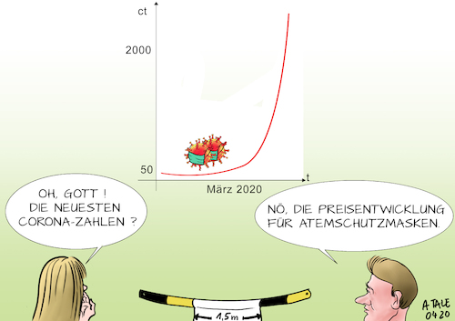 Cartoon: Exponentielle Preistreiberei (medium) by Ago tagged coronavirus,lungenkrankheit,infektion,pandemie,covid,neunzehn,preisexplosion,schutzmasken,mundschutz,ausverkauft,profiteure,ausbreitung,neuer,erreger,weltweit,europa,ausgangsbeschränkungen,eindämmung,notmaßnahmen,sperrzonen,bedrohung,alte,kranke,menschen,wirtschaft,rezension,beeinträchtigung,freiheit,soziales,leben,daheim,bleiben,einsperren,abschottung,grafik,diagramm,kurve,caricature,karikatur,cartoon,pressezeichnung,illustration,tale,agostino,natale,coronavirus,lungenkrankheit,infektion,pandemie,covid,neunzehn,preisexplosion,schutzmasken,mundschutz,ausverkauft,profiteure,ausbreitung,neuer,erreger,weltweit,europa,ausgangsbeschränkungen,eindämmung,notmaßnahmen,sperrzonen,bedrohung,alte,kranke,menschen,wirtschaft,rezension,beeinträchtigung,freiheit,soziales,leben,daheim,bleiben,einsperren,abschottung,grafik,diagramm,kurve,caricature,karikatur,cartoon,pressezeichnung,illustration,tale,agostino,natale