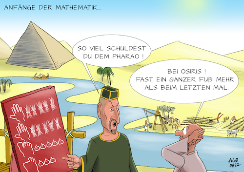 Cartoon: Steuerbescheid (medium) by Ago tagged math2022,dmv,cartoon,contest,mathematik,mathematics,ägypten,antike,ursprünge,rechnen,zählen,symbole,hand,fuß,getreide,feigen,handel,ackerbau,abgaben,steuern,herrscher,eintreiber,bauer,volk,nil,pyramide,zeichnung,ago,agostino,natale,math2022,dmv,cartoon,contest,mathematik,mathematics,ägypten,antike,ursprünge,rechnen,zählen,symbole,hand,fuß,getreide,feigen,handel,ackerbau,abgaben,steuern,herrscher,eintreiber,bauer,volk,nil,pyramide,zeichnung,ago,agostino,natale