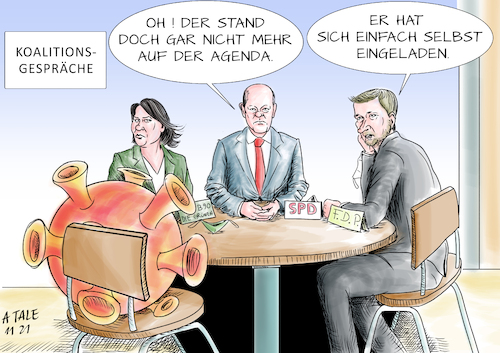 Cartoon: Überraschung (medium) by Ago tagged corona,virus,covid,neunzehn,pandemie,vierte,welle,hohe,inzidenzen,steigende,auslastung,intensivstationen,koalitionsverhandlungen,spd,grünen,fdp,scholz,baerbock,lindner,zukünftige,regierung,maßnahmen,entscheidungen,eindämmung,überrascht,überrumpelt,unvorbereitet,planlos,politik,caricature,karikatur,cartoon,pressezeichnung,illustration,tale,agostino,natale,corona,virus,covid,neunzehn,pandemie,vierte,welle,hohe,inzidenzen,steigende,auslastung,intensivstationen,koalitionsverhandlungen,spd,grünen,fdp,scholz,baerbock,lindner,zukünftige,regierung,maßnahmen,entscheidungen,eindämmung,überrascht,überrumpelt,unvorbereitet,planlos,politik,caricature,karikatur,cartoon,pressezeichnung,illustration,tale,agostino,natale