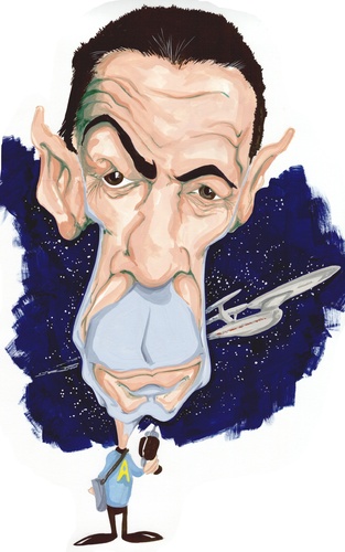 Cartoon: Leonard Nimoy - Spock (medium) by Andyp57 tagged caricature,gouache