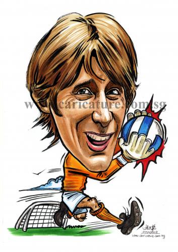 Cartoon: Caricature of Edwin Van Der Sar (medium) by jit tagged caricature,of,edwin,van,der,sar